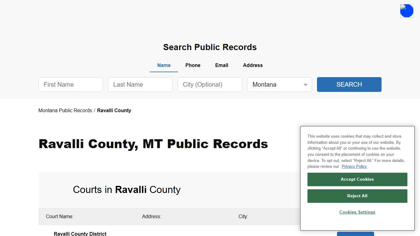Ravalli County, MT Public Court, Arrest and Inmate Records - ThePublicIndex